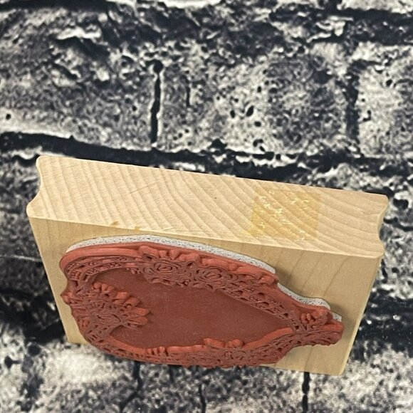 Great Impressions Rubber Stamps K27 HEART RIBBON WREATH ROSE ROSES FLOWERS - Picture 3 of 6